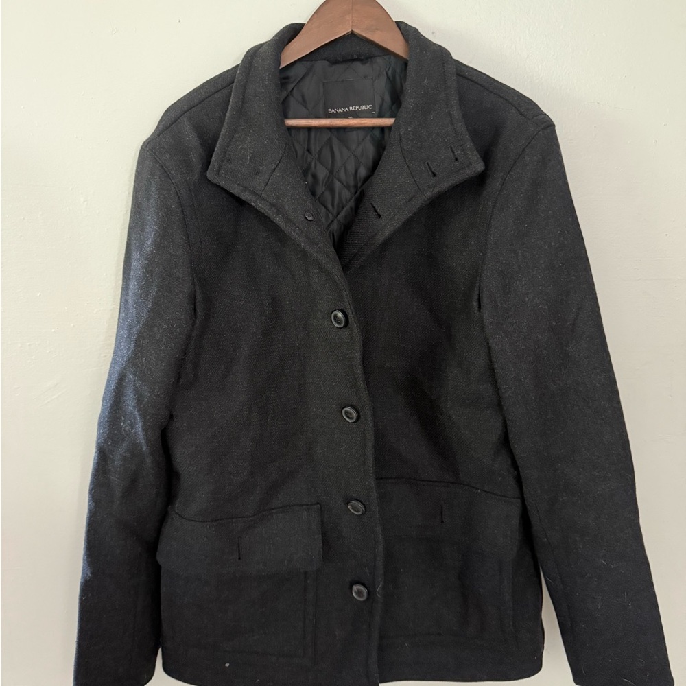 Banana Republic Mens Dark Gray Pea Coat